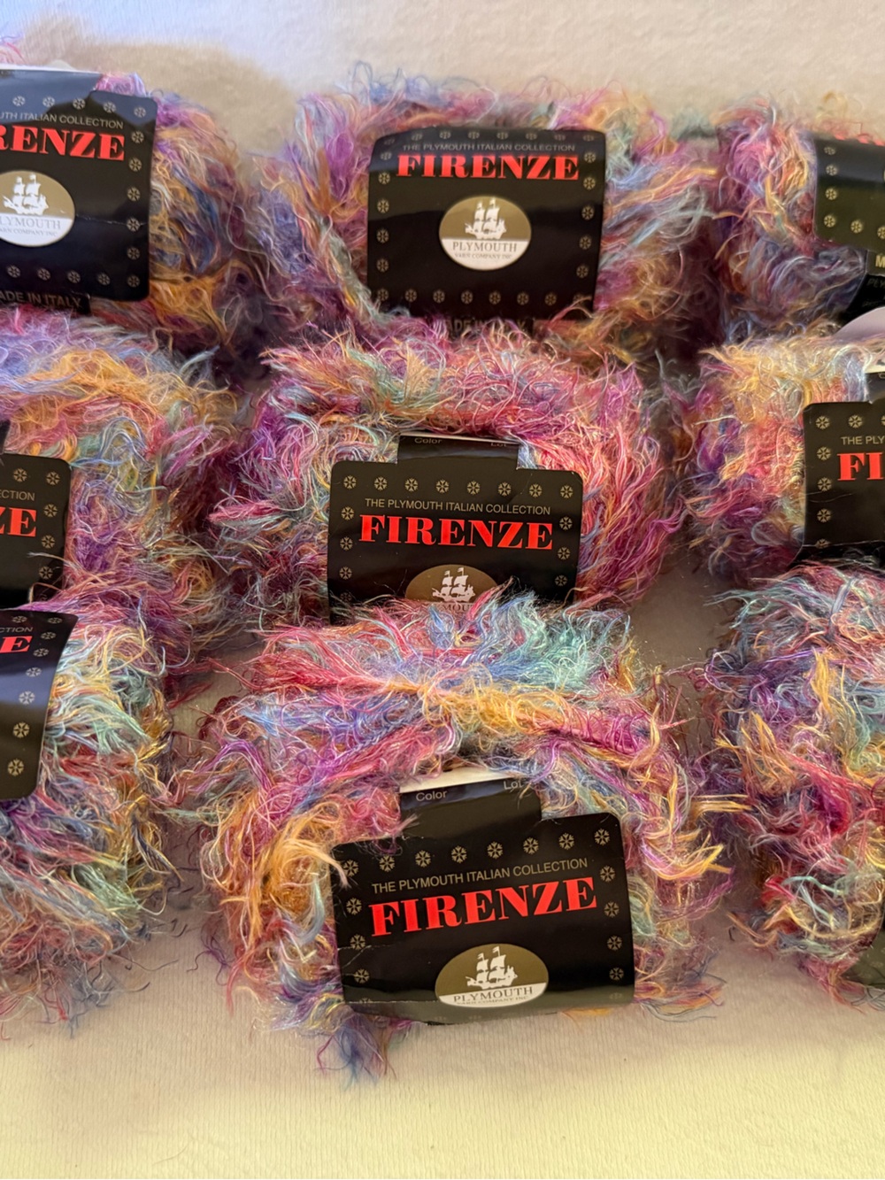 Lot Of Nine Plymouth Yarn Firenze Made In Italy Eyelash Novelty Color 443 Lot 96